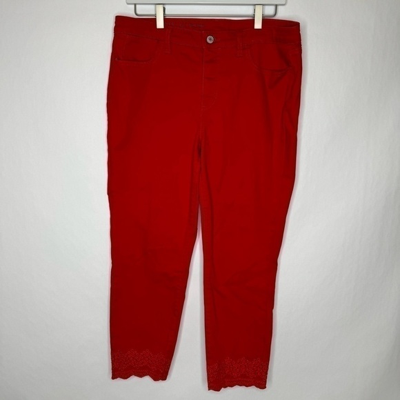 Talbots Flawless Slim Ankle Red Pants, Detailed at the Ankle - Picture 1 of 4